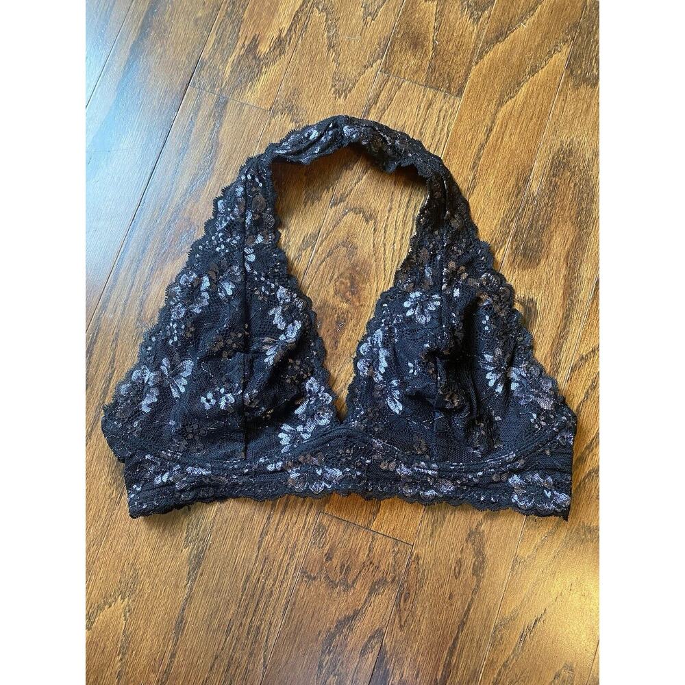 Maurices Black Lace Halter Bralette Bra Size Large